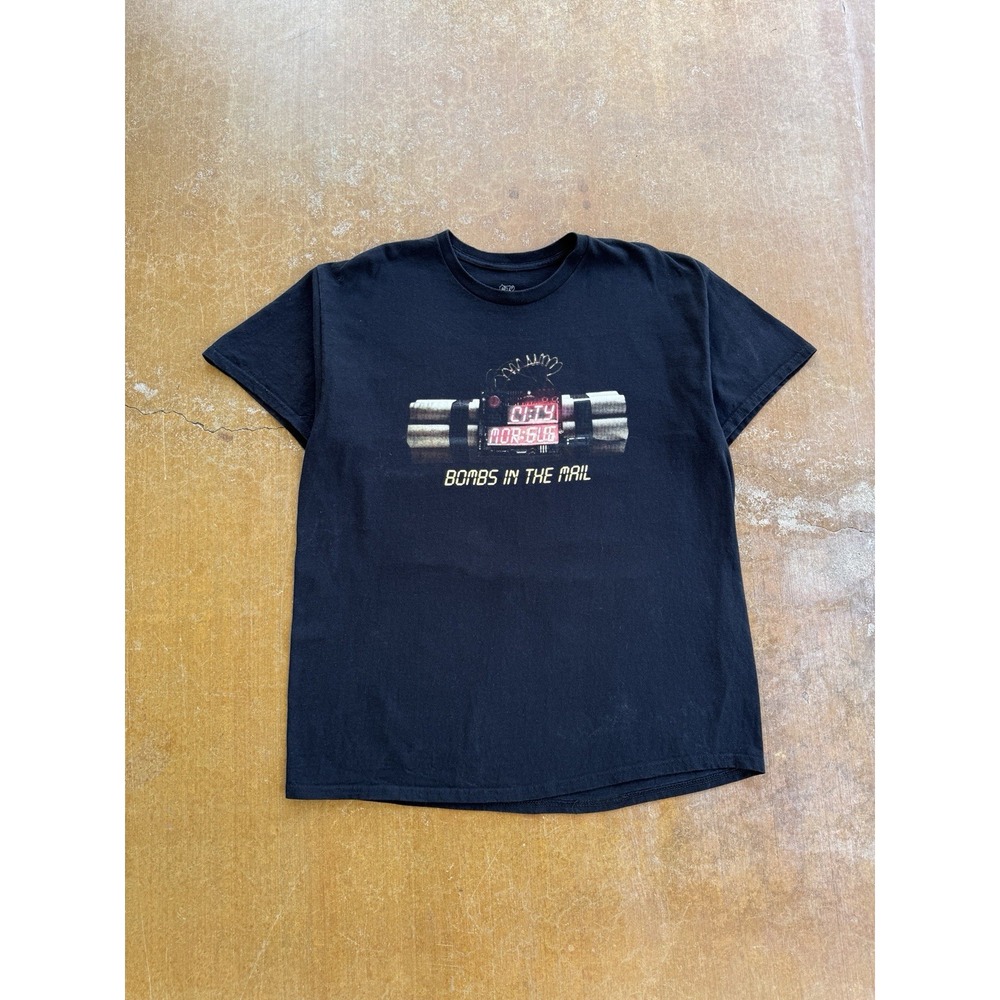 City Morgue Band Bombs in the Mail Tour Promo Punk Metal Black T-Shirt (Large)